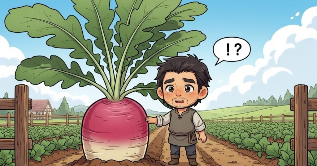 ภาพประกอบนิทานกริมม์เรื่องหัวผักกาดยักษ์ 3