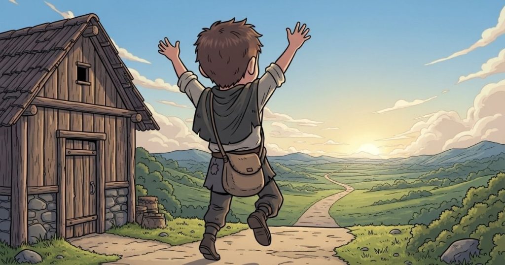 ภาพประกอบนิทานกริมม์เรื่องออกไปท่องโลกกว้าง