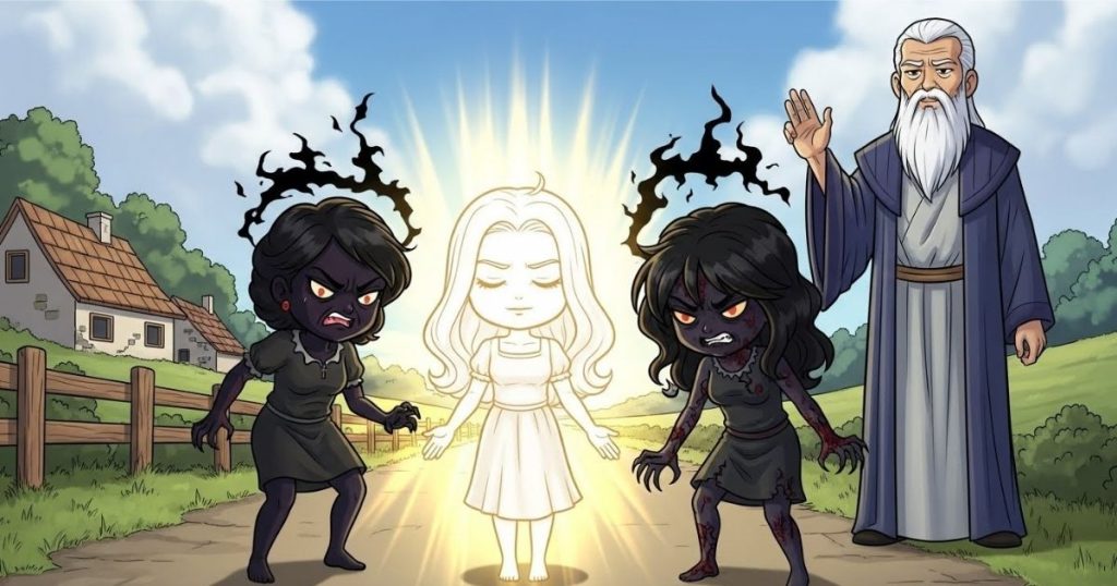 ภาพประกอบนิทานกริมม์เรื่องเจ้าสาวตัวขาวกับเจ้าสาวตัวดำ 2