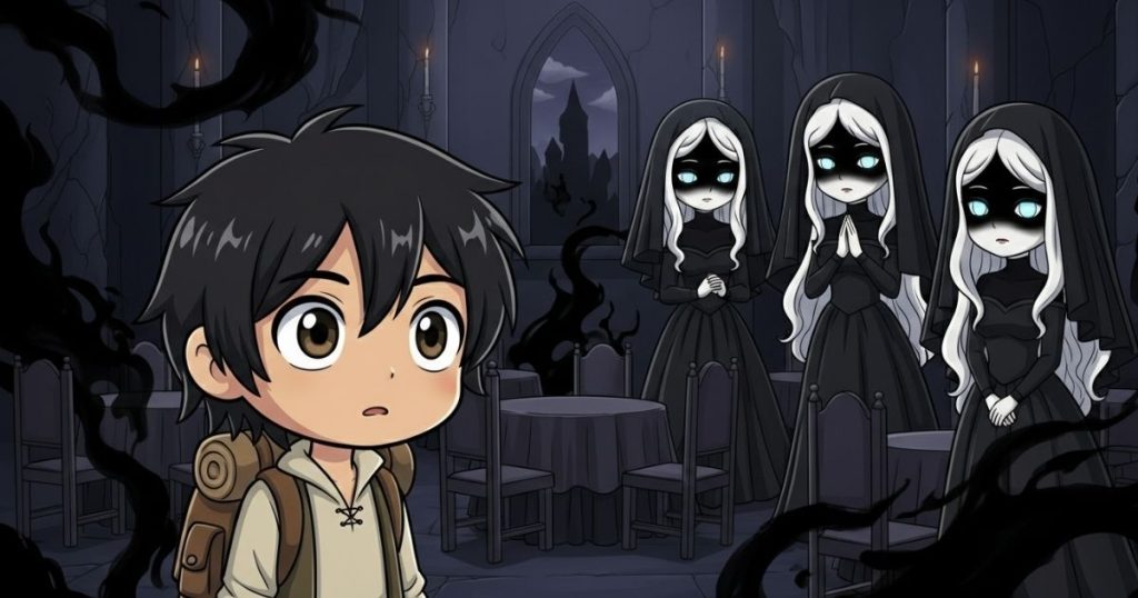 ภาพประกอบนิทานกริมม์เรื่องเจ้าหญิงชุดดำทั้งสาม 4