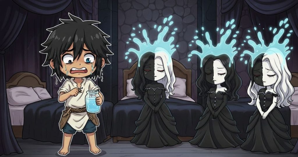 ภาพประกอบนิทานกริมม์เรื่องเจ้าหญิงชุดดำทั้งสาม 6