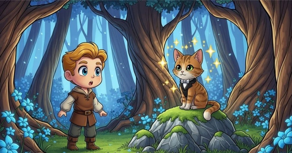 ภาพประกอบนิทานกริมม์เรื่องเด็กหนุ่มคนบดแป้งผู้ยากจนกับแมว 2