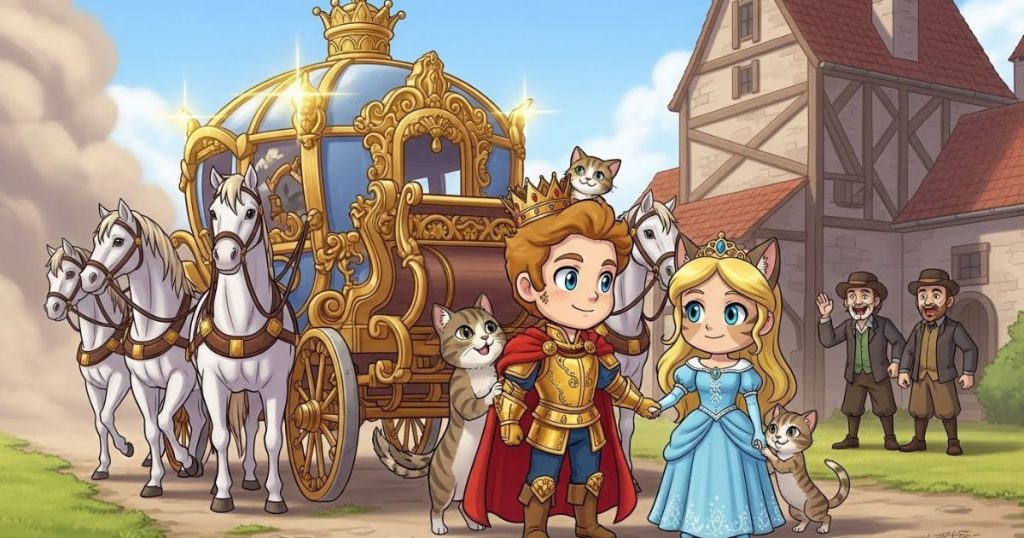 ภาพประกอบนิทานกริมม์เรื่องเด็กหนุ่มคนบดแป้งผู้ยากจนกับแมว 5