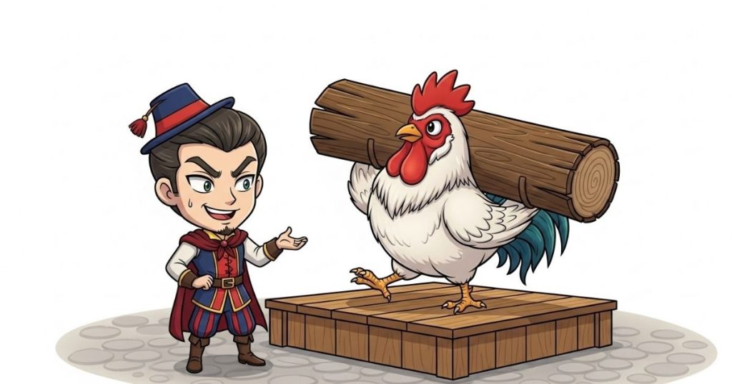 ภาพประกอบนิทานกริมม์เรื่องท่อนไม้ลวงตา