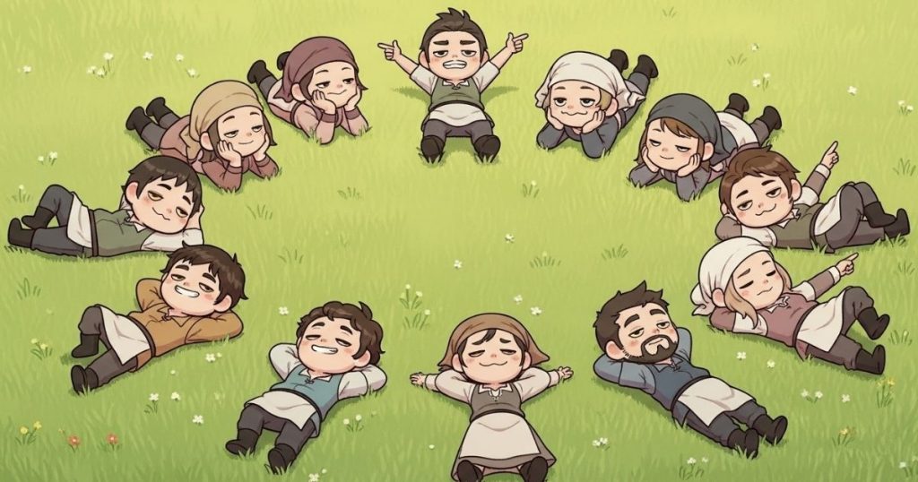 ภาพประกอบนิทานกริมม์เรื่องสิบสองคนใช้จอมเกียจคร้าน