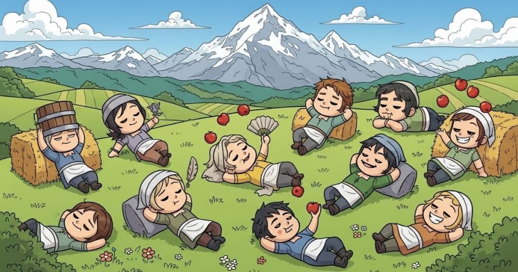 ภาพประกอบนิทานกริมม์เรื่องสิบสองคนใช้จอมเกียจคร้าน 3