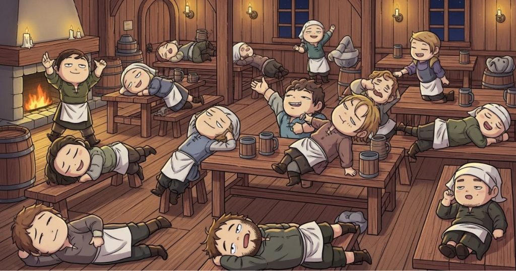 ภาพประกอบนิทานกริมม์เรื่องสิบสองคนใช้จอมเกียจคร้าน 5