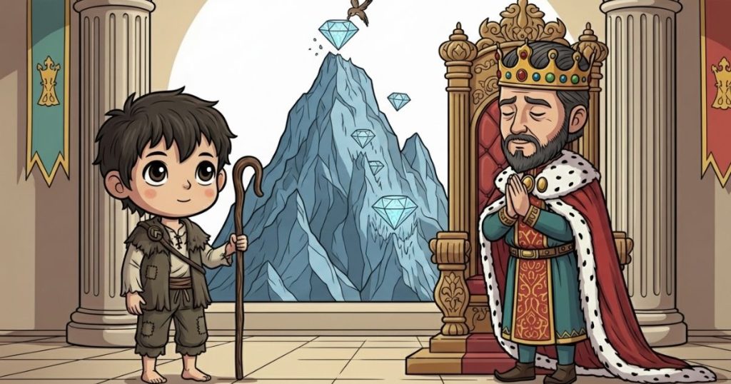 ภาพประกอบนิทานกริมม์เรื่องเด็กเลี้ยงแกะผู้ชาญฉลาด 4